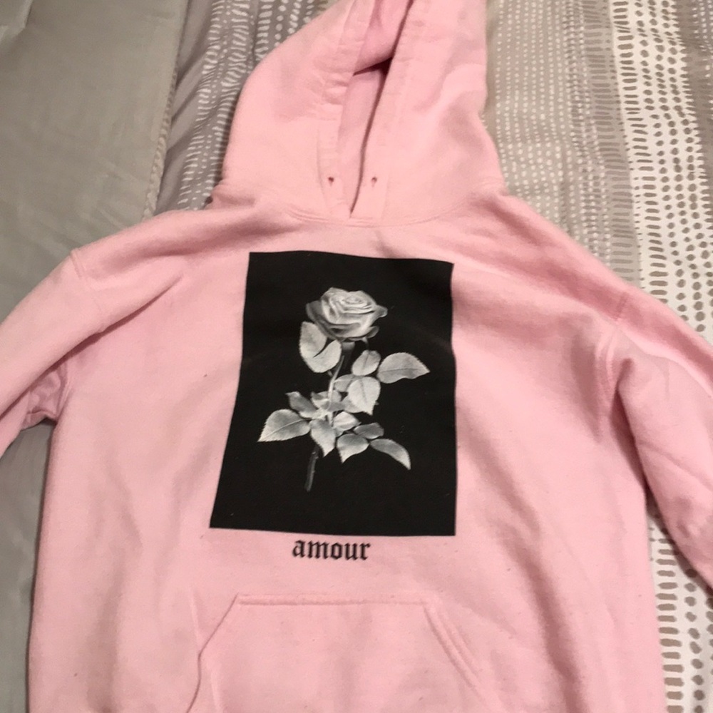 Pink rose amour hoodie